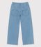 Girls' Organic Light Denim Flared Trousers DENIM BLEU blue