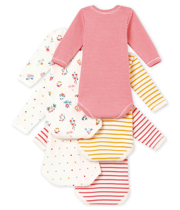 Set of 5 baby girl's long sleeved bodies multicolor