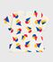 Babies' short-sleeved boat-print cotton T-shirt MILK /MULTICO