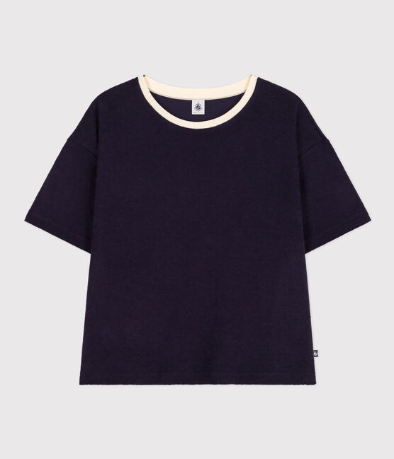 Women's Boxy Cotton Terry T-Shirt SMOKING blue
