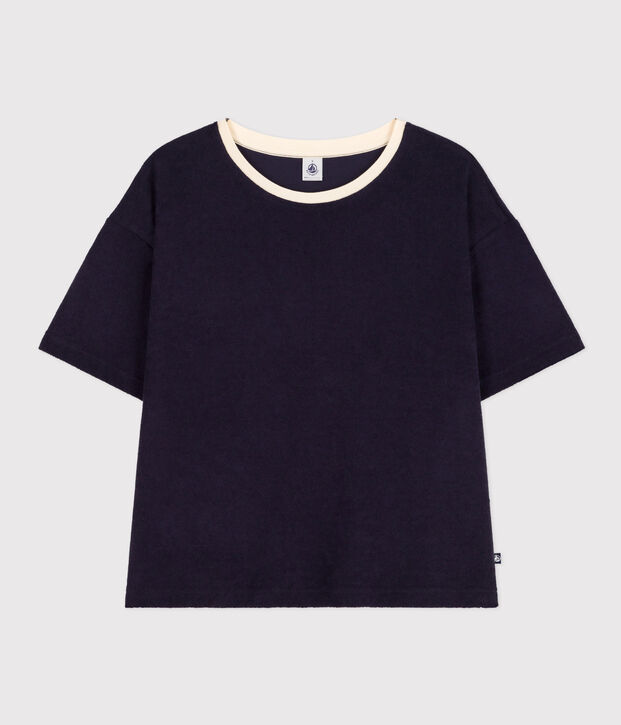 Women's Boxy Cotton Terry T-Shirt SMOKING