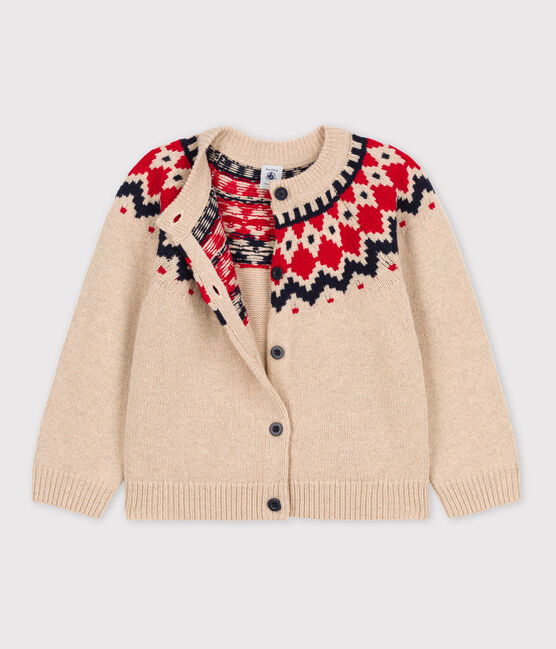 Girls' Wool/Cotton Cardigan TRENCH /MULTICO