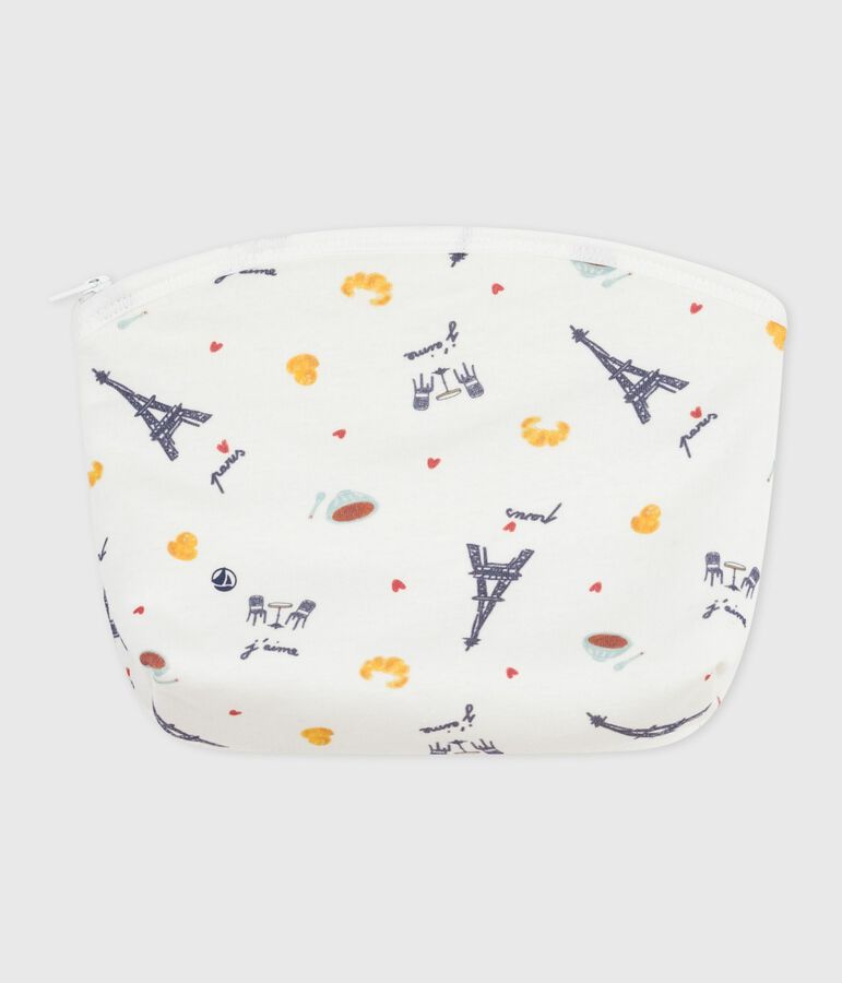 Babies' Paris-print cotton bag white/multicolor