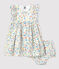Babies' Poplin Floral Print Dress and Bloomers MARSHMALLOW white/MULTICO white