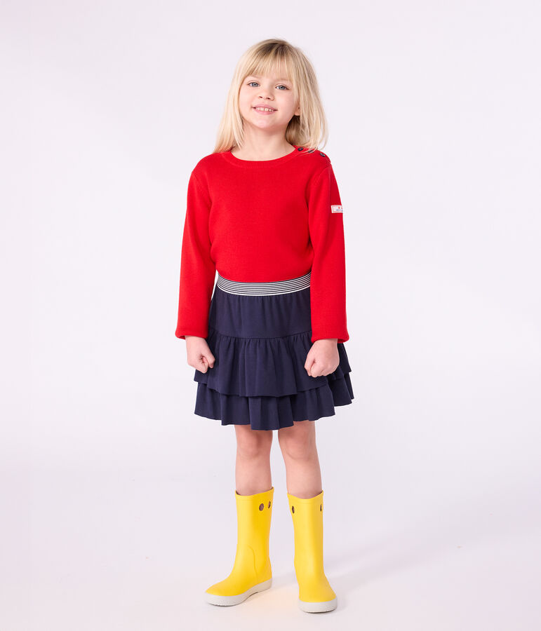 Children's plain cotton skirt blue
