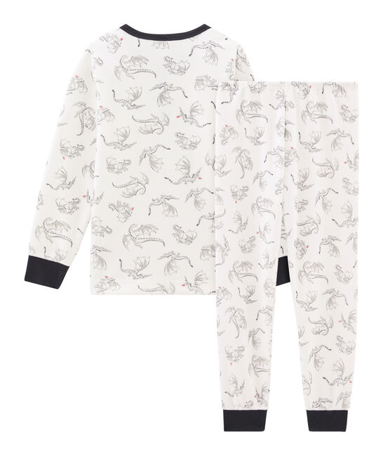 Boys' Velour Pyjamas MARSHMALLOW white/MULTICO white