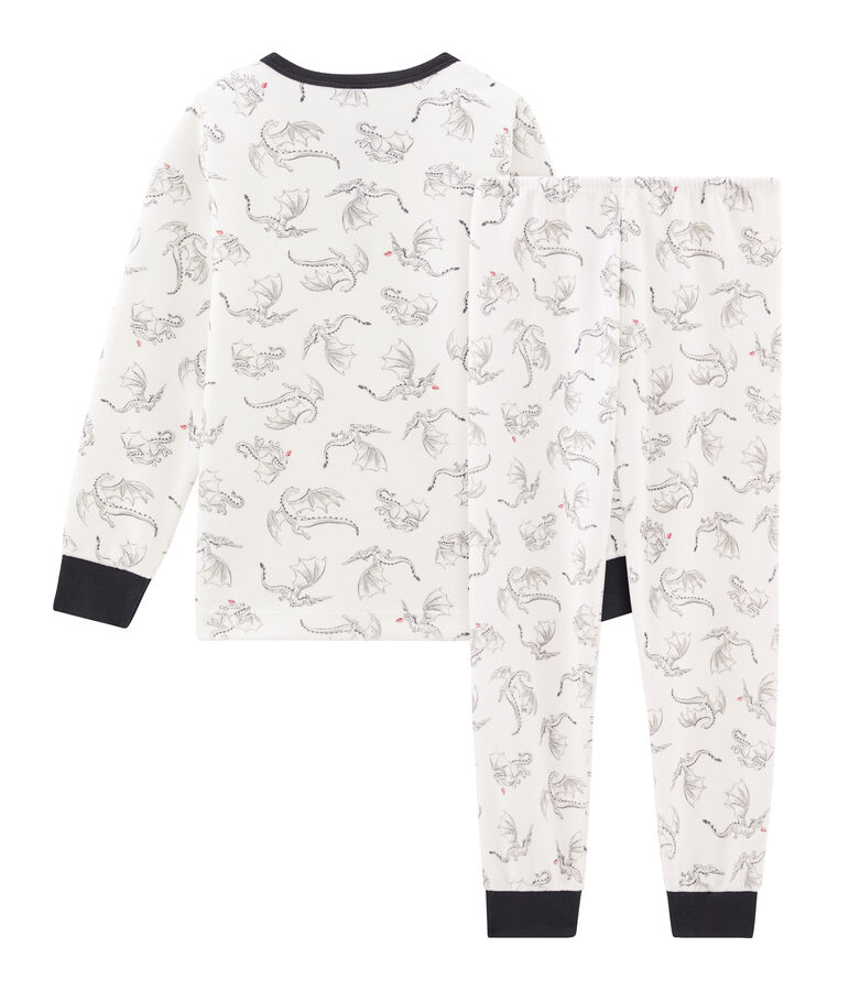 Boys' Velour Pyjamas white/multicolor