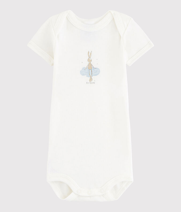 Baby Boys' Short-Sleeved Bodysuit Lait white