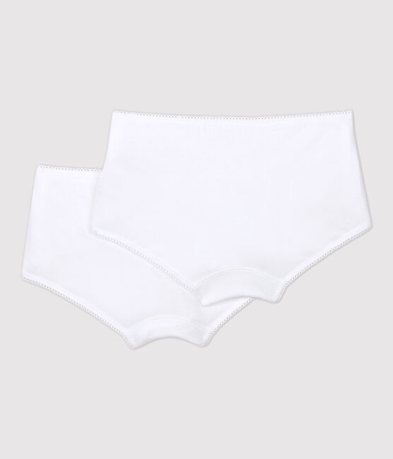 Girls' White Organic Cotton Hipsters - 2-Pack variante 1