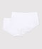 Girls' White Organic Cotton Hipsters - 2-Pack variante 1