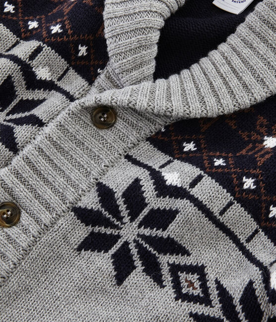 Boys' Knit Cardigan SUBWAY grey/SMOKING blue/CUIVRE
