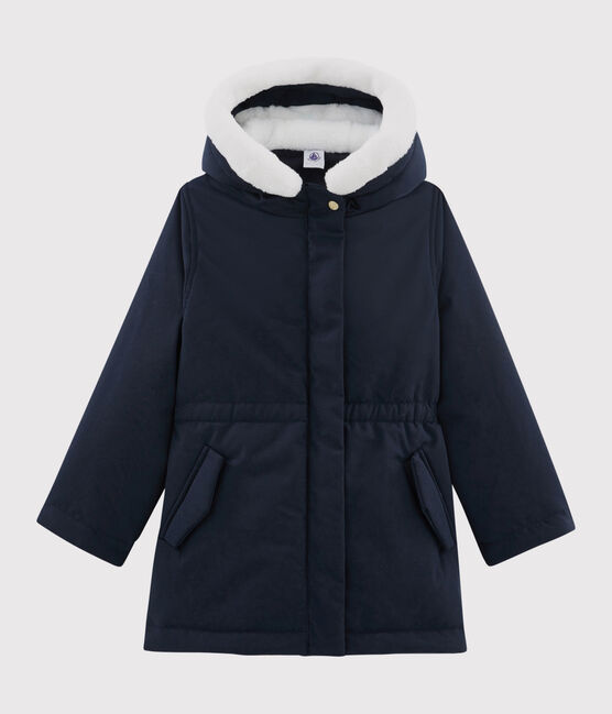 Girls' Coated Cotton Parka SMOKING blue