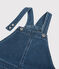 Girls' Organic Denim Dungaree Dress DENIM BLEU DELAVE blue