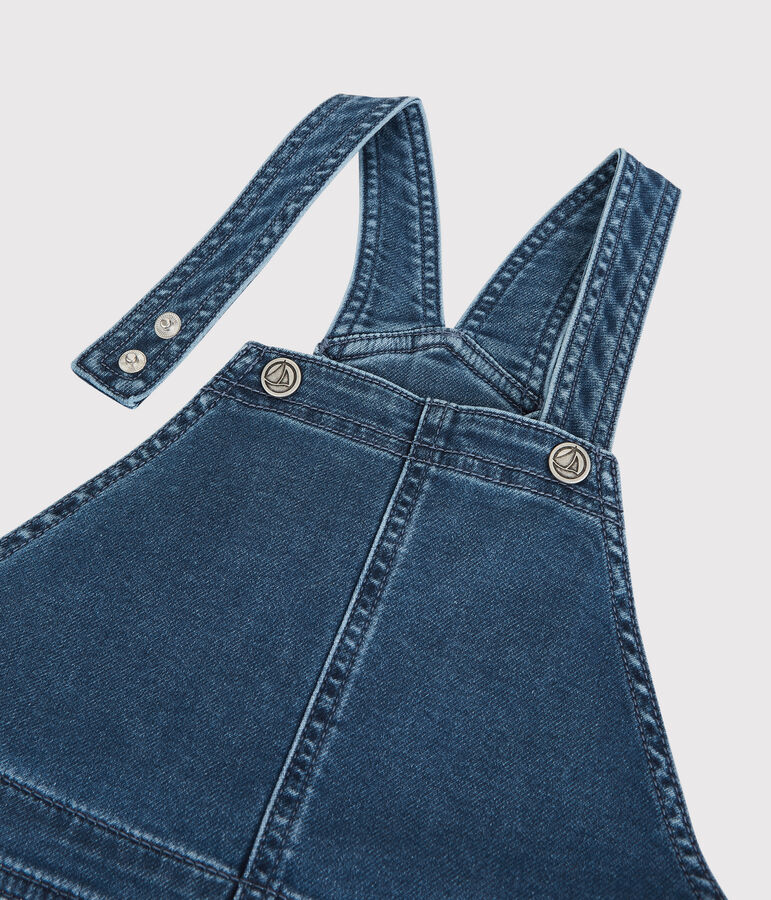 Girls' Organic Denim Dungaree Dress blue