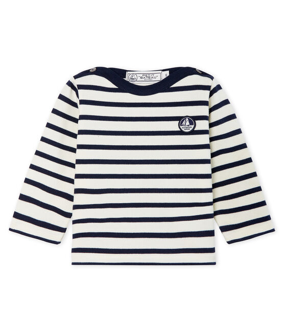Unisex Baby's Iconic Sailor Top COQUILLE beige/SMOKING blue