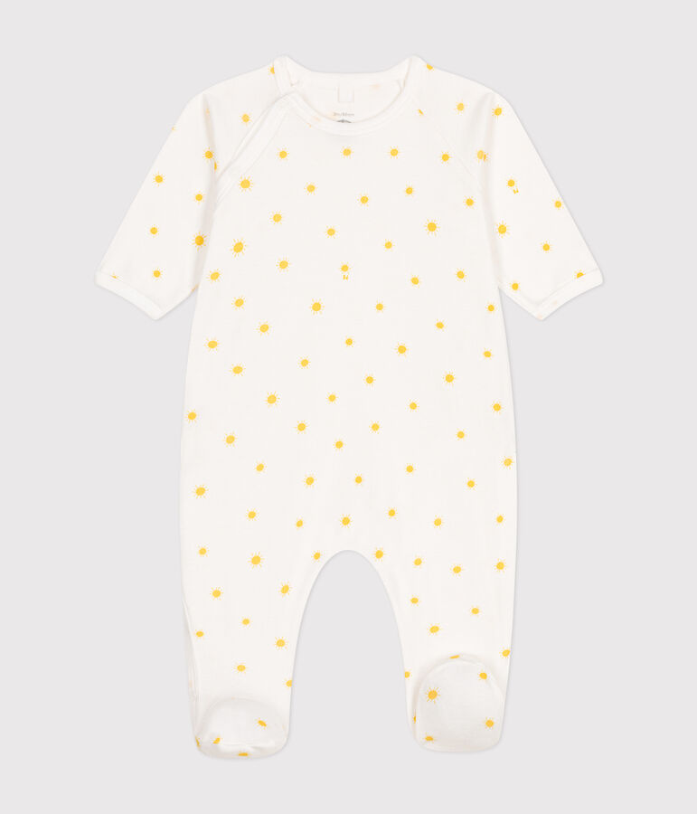 Babies' Cotton Pyjamas white/yellow