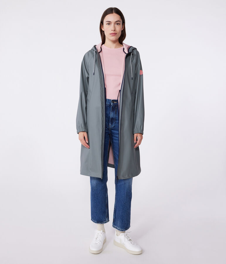 Women's long raincoat in two colours green