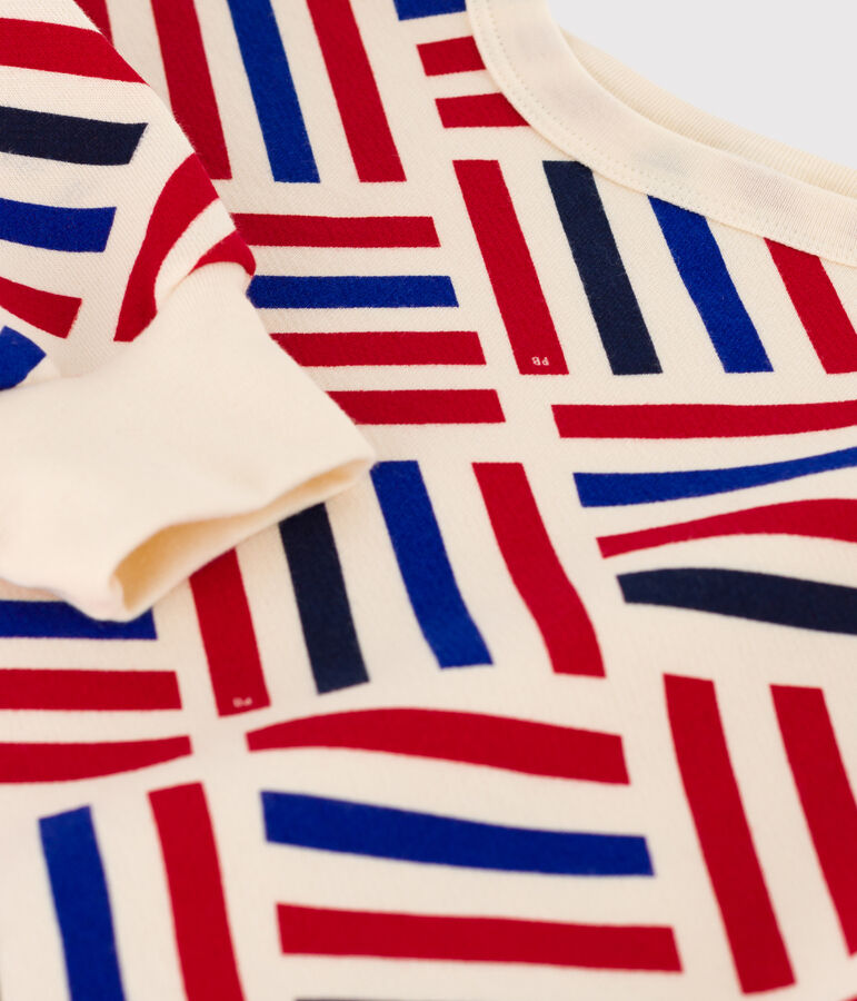 Unisex Printed Fleece Sweatshirt Ecru/multicolor