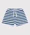 Children's stripy cotton shorts blue/white