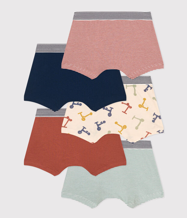 Children's Scooter Design Cotton Boxers - 5-Pack multicolor