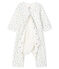 Footless Ribbed Bodyjama MARSHMALLOW white/MULTICO white
