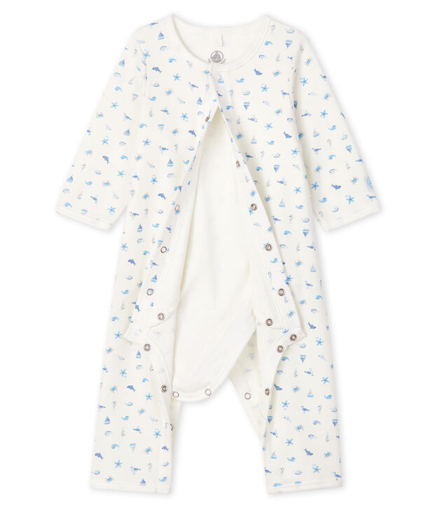 Footless Ribbed Bodyjama white/multicolor