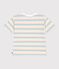 Children's short-sleeved stripy cotton T-shirt white/multicolor