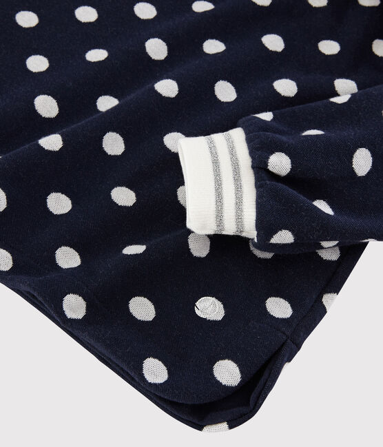 Girl's Long-sleeved Dress SMOKING blue/MARSHMALLOW white