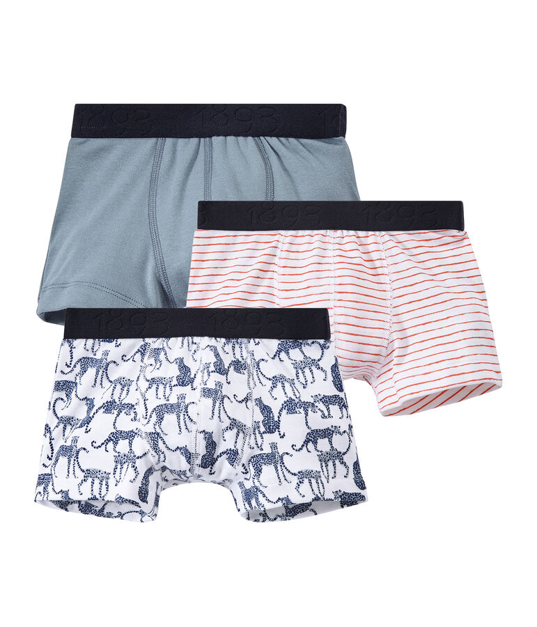 Set of 3 boys' boxers white