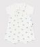 Babies' animal print cotton dungarees/body set MARSHMALLOW white/MULTICO white
