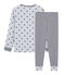 Boys' Ribbed Pyjamas POUSSIERE grey/MULTICO white