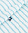 Babies' stripy cotton terry playsuit MARSHMALLOW blue/AQUATIC
