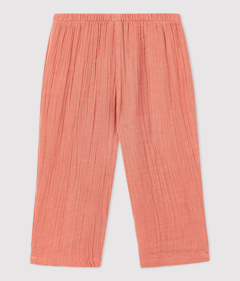 Babies' Organic Cotton Gauze Trousers pink