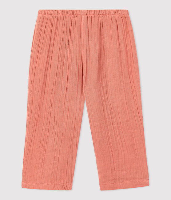Babies' Organic Cotton Gauze Trousers PAPAYE pink