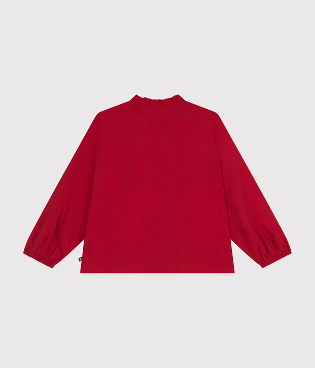 Girls' long sleeved blouse red