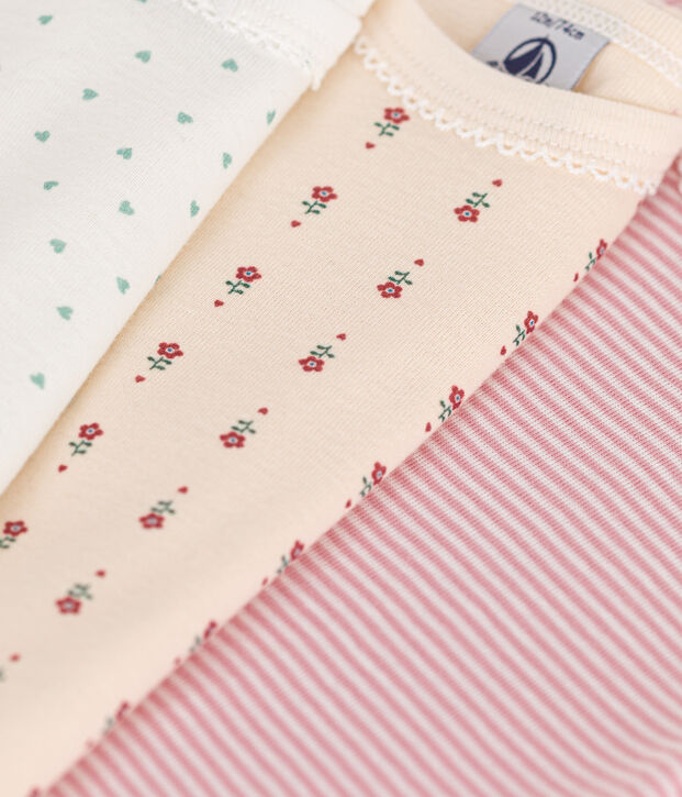 Babies' Short-sleeved Cotton Bodysuits - 3-Pack multicolor