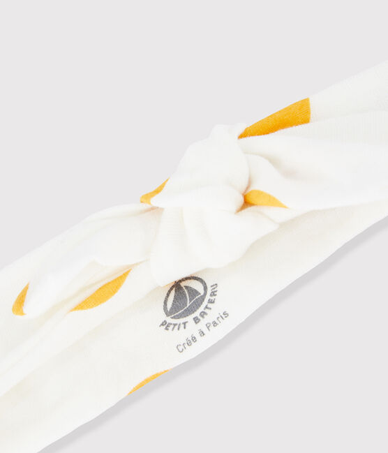 Girls' Headband MARSHMALLOW white/BOUDOR yellow