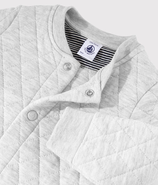 Baby boy's tubular knit cardigan BELUGA CHINE grey