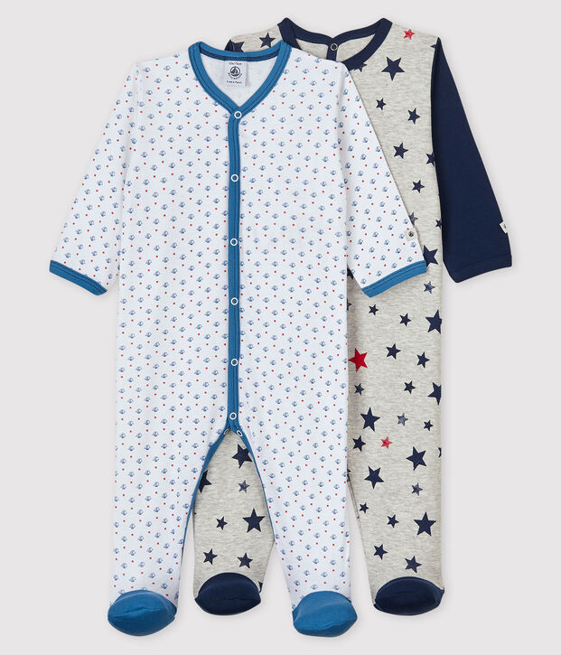 Baby Boys' Ribbed Sleepsuit - 2-Pack multicolor