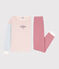 Women's Pinstriped Tricolour Cotton Pyjamas MARSHMALLOW white/MULTICO white