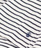 The iconic short-sleeved stripy rib knit T-shirt for women MARSHMALLOW white/SMOKING blue