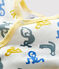Babies' Glow-In-The-Dark Monkey Themed Cotton Sleepsuit MARSHMALLOW white/MULTICO white