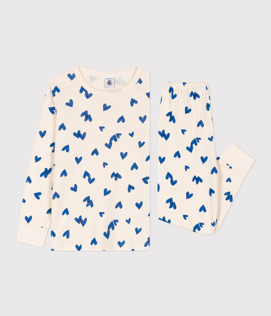Children's Unisex Heart Cotton Pyjamas AVALANCHE white/MULTICO