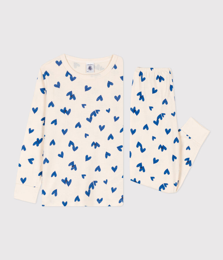 Children's Unisex Heart Cotton Pyjamas Ecru/multicolor