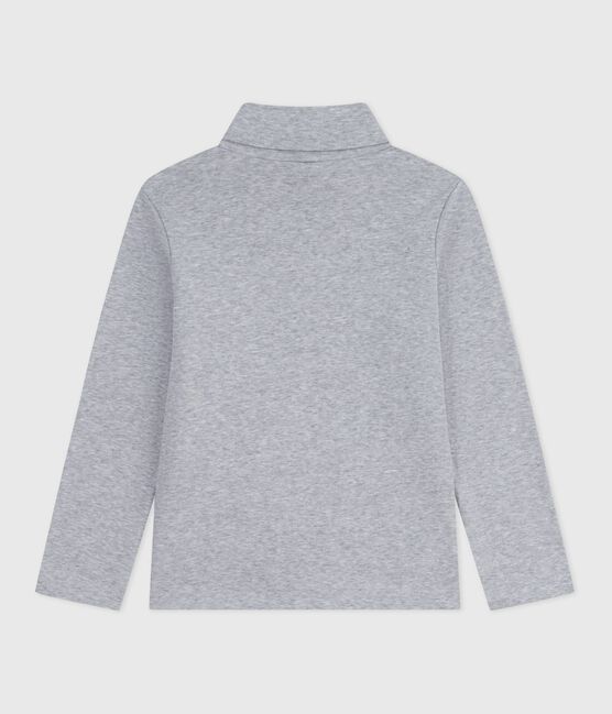 Children's plain cotton rollneck top FUMEE CHINE grey
