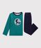 Children's plain velour pyjamas with a dragon motif blue/NEW OLIVIER