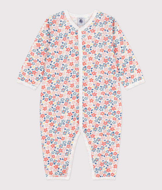 Babies' printed cotton footless pyjama suit MARSHMALLOW white/MULTICO white