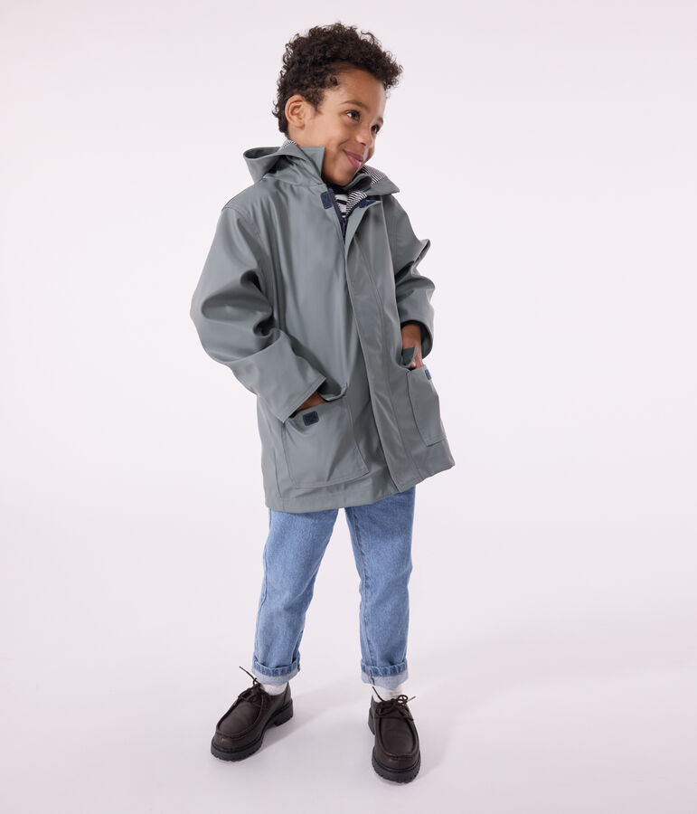 Children's unisex iconic recycled raincoat green