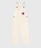 Children's plain denim dungarees MILK Ecru