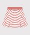 Girl's Stripy Cotton Skirt MARSHMALLOW white/PAPAYE